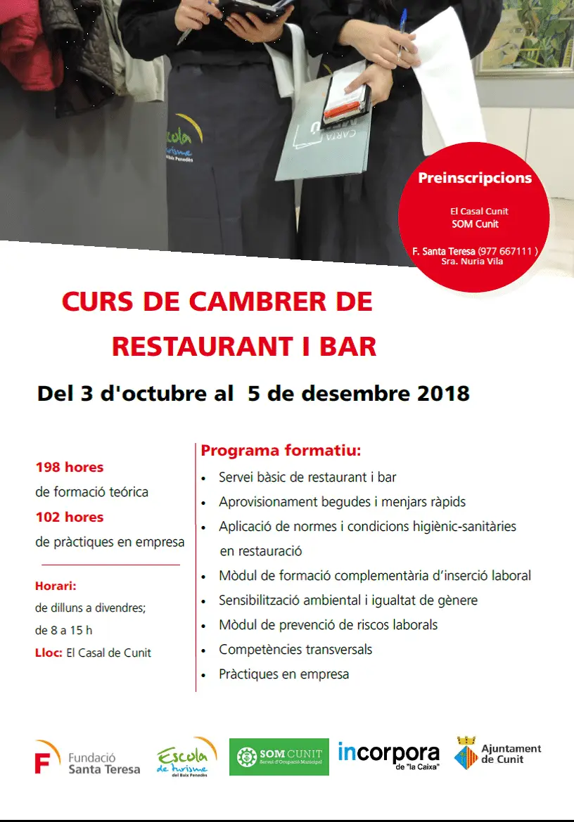 Actualment esteu veient Curs de cambrer/a de restaurant i bar