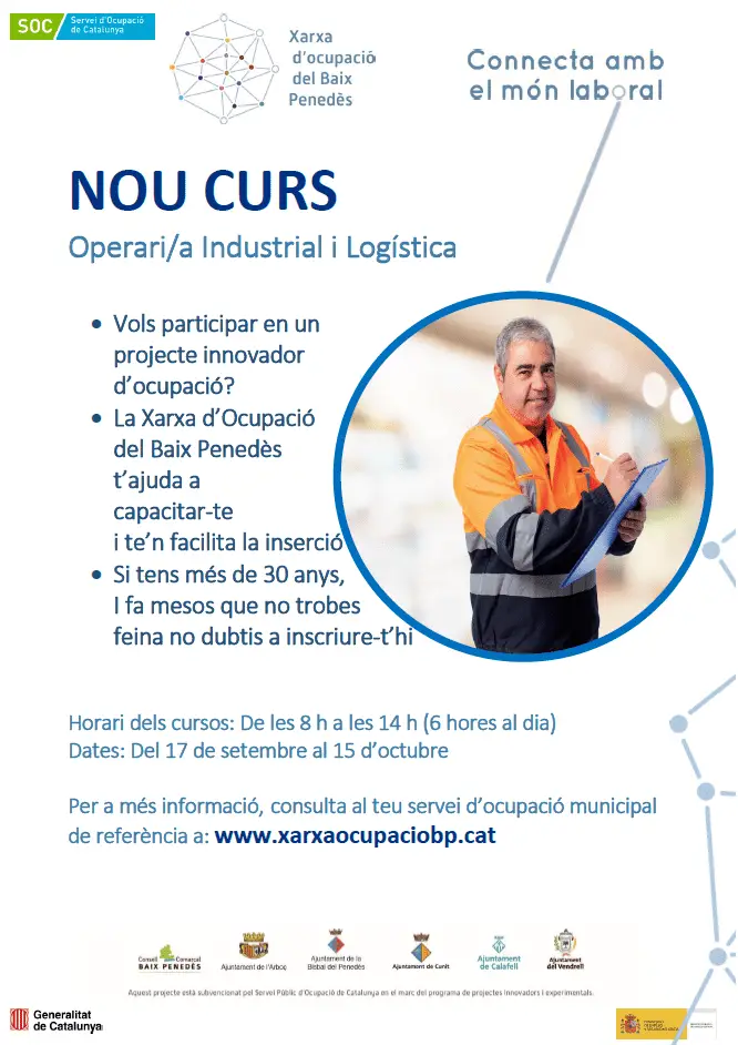 Actualment esteu veient CURS D’OPERARI/A LOGÍSTICA INDUSTRIAL DINTRE DE LA XARXA D’OCUPACIÓ DEL BAIX PENEDÈS