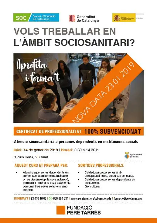 Actualment esteu veient Comença a Cunit la tercera edició del CP d’Atenció sociosanitària a persones dependents en institucions.