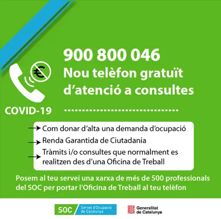 Actualment esteu veient Nou servei d’atenció telefònica gratuïta del SOC