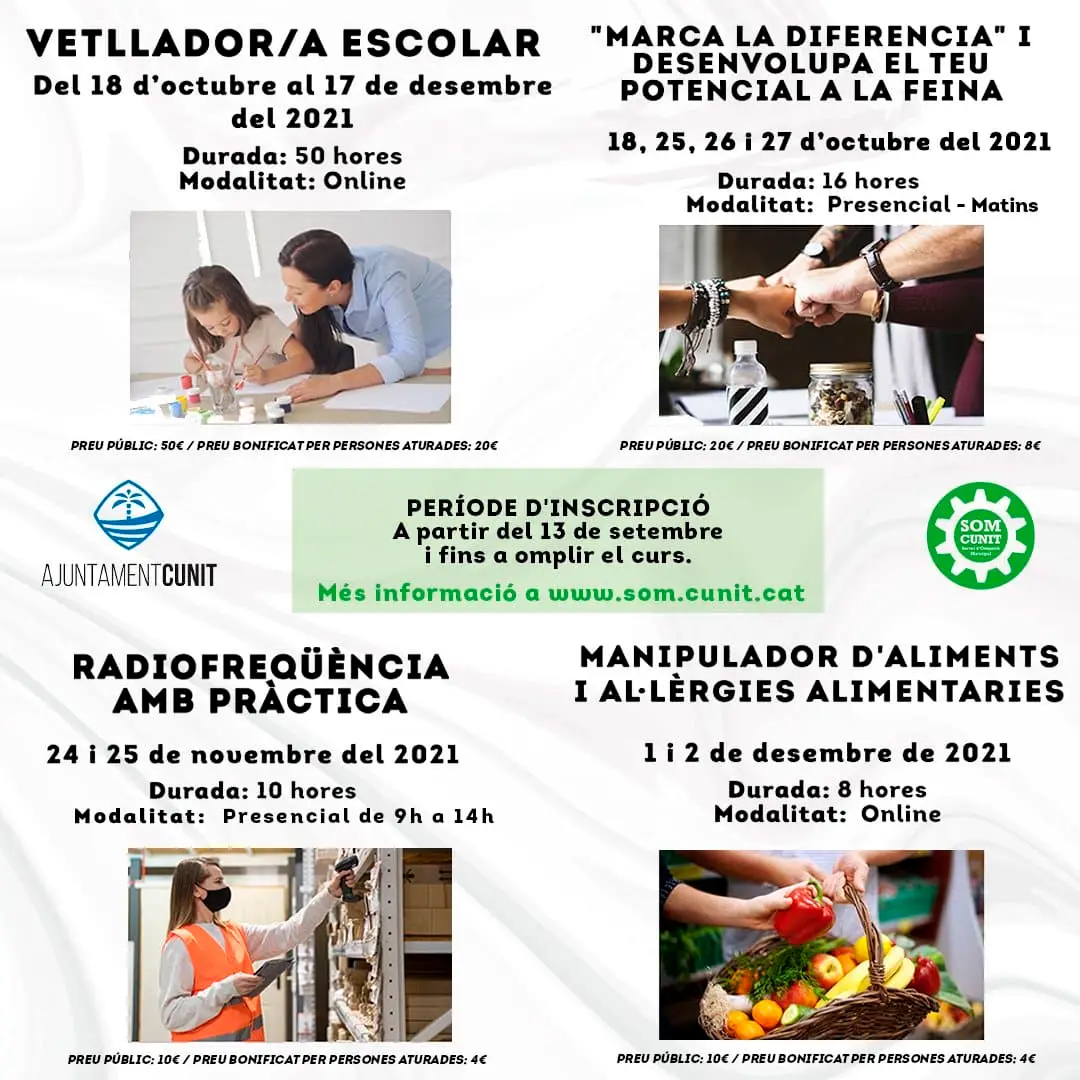 Actualment esteu veient Obert el termini d’inscripció! Nous cursos de formació SOM Cunit