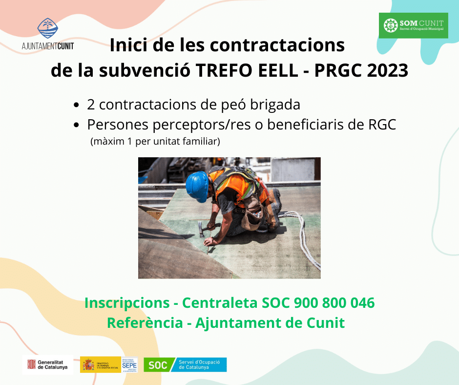 You are currently viewing Inici de les contractacions de la subvenció TREFO EELL – PRGC 2023