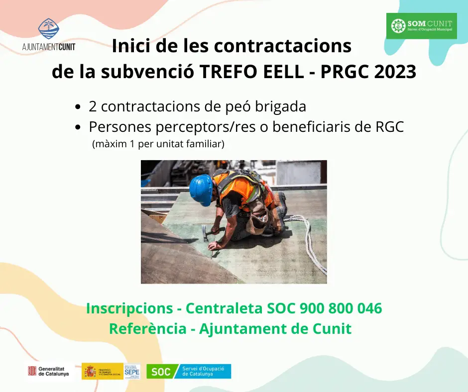 Actualment esteu veient Inici de les contractacions de la subvenció TREFO EELL – PRGC 2023