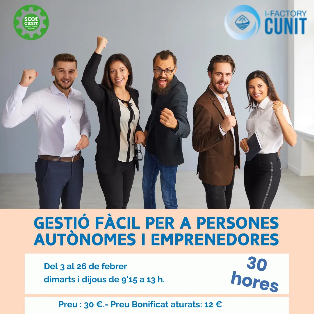 Actualment esteu veient Nova formació: “Gestió fàcil per a persones autònomes i emprenedores”